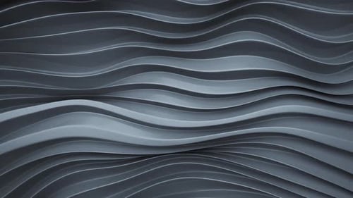 Fond gris foncé abstrait avec des lignes douces. Animation de rendu 3D en boucle fluide