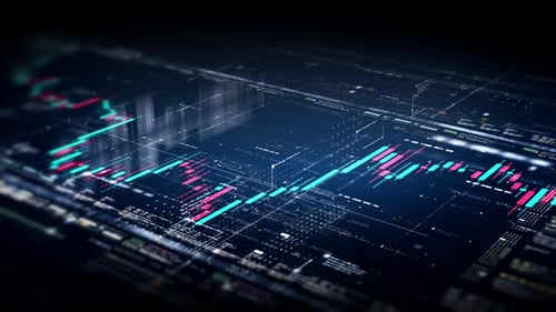 Futuristic Digital Stock Market Data Analysis Chart Background