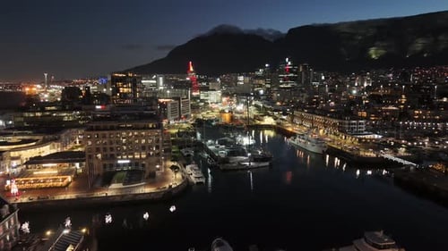 Cape Town Waterfront Illumination at Night