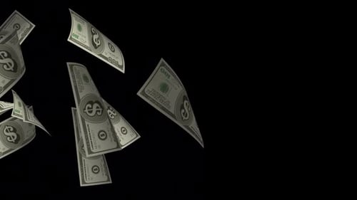 Falling Dollar Bills Money Rain Animation
