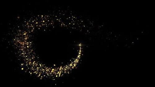 Glittering Magic Trail of Light on Black