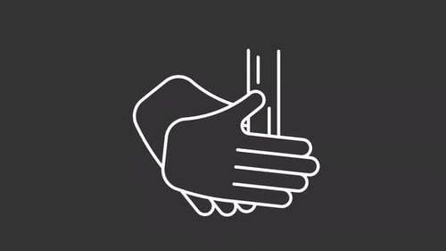 Animated Flat Design Icon of Hands Washing with Water