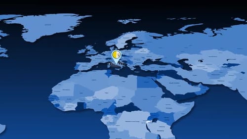 Rome Vatican City Flag Icon Gps Location Tracking Animation On Earth Map