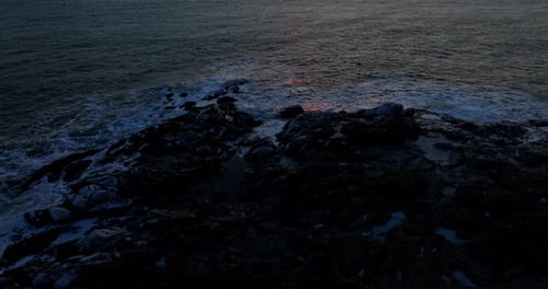 Rocky Shores During Sunset In Iceland