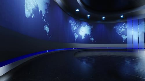 Virtuelles 3D-Studio, News Studio-Hintergrund