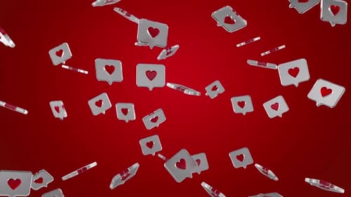 Like Icon Background Loop Red