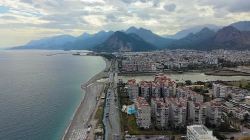 Aerial View, Konyaaltı Beaches, Antalya Cityscape, Coastal Vacations