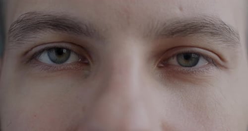 Extreme Close-up of Eyes Opening and Closing