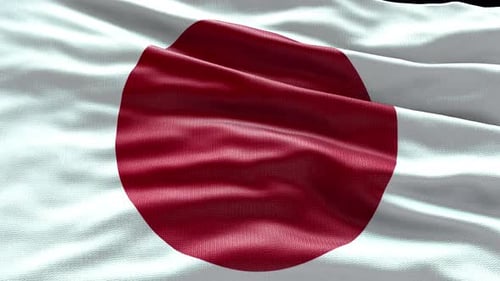 Realistic Waving Japan Flag Seamless Loop