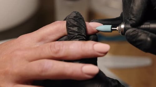 Close Up of Manicure Treatment in Salon