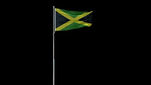 Realistic Jamaican Flag Waving Animation