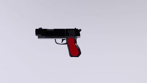 Handgun 3d object rotating loop
