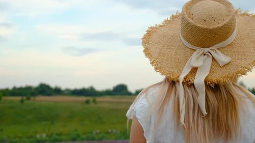 Woman in a Lavender Field Selective Focus
