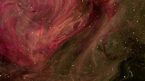 Fluid Ink Swirl Cosmic Particles Background