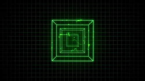 Green Retro Computer Graphics Cube