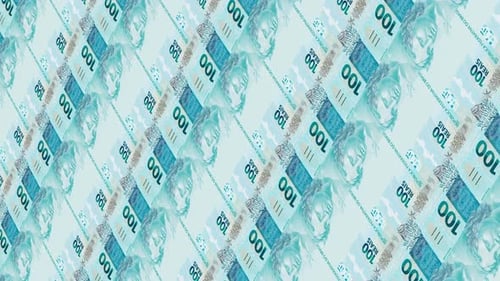 Brazilian real banknotes, seamless loop. Brazil money currency Background