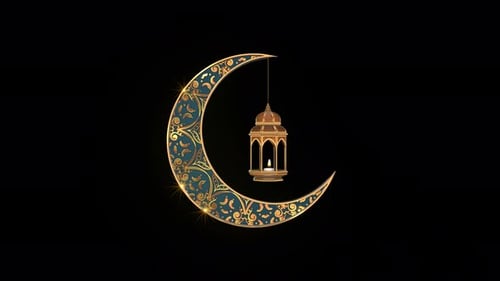 Ramadan Crescent And Lantern 05