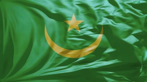 Realistic Waving Flag of Mauritania