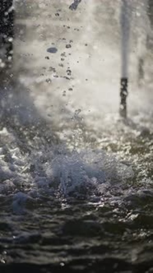 The Fountain Emits a Jet of Spray