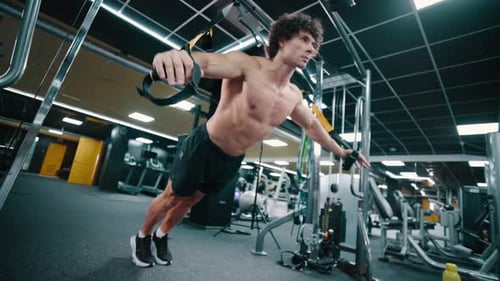 Man Doing Workout in Gym