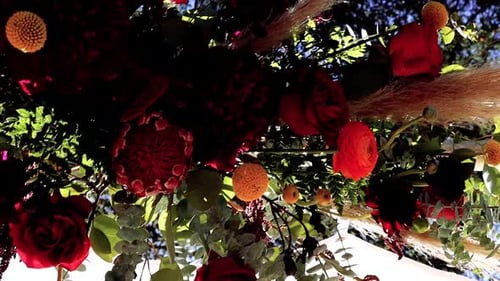 Elegant and vibrant eye catching flower floral decoration at a wedding venue