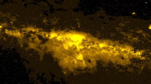 Abstract Golden Space Nebula Swirl Animation Loop