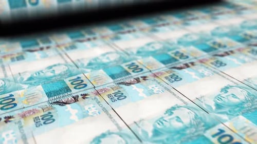 Dynamic 4K R$100 Bill Roll: Infinite Brazil Money Loop with Element 3D – Unleash Prosperity!