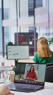 Vertical Video Human Resources Worker Conducting a Job Interview Via ...