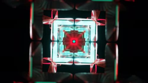 A Seamless VJ Loop of Neon Lights Forming a Psychedelic Hypnotic Background