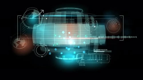 Array of Stock Market Infographics in Virtual Space