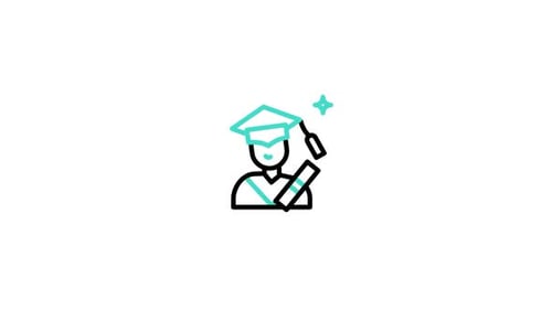 Icono animado de graduado