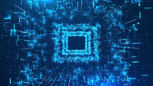 Futuristic Digital Data Tunnel Loop Background