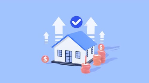 Animation Illustrating Real Estate Investment, Property Growth, Housing Market Trends.