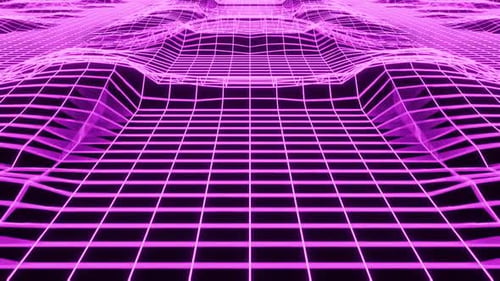Neonpinke Cyber Wavey abstrakte VJ-Loop-Hintergrundanimation in 1080HD