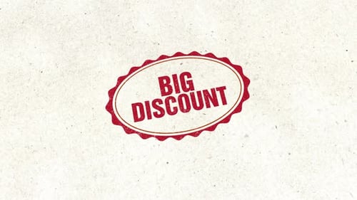 Retro Big Discount Ink Stamp Reveal Animation