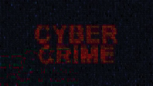 Cyber Crime Text Animation Over Numbers