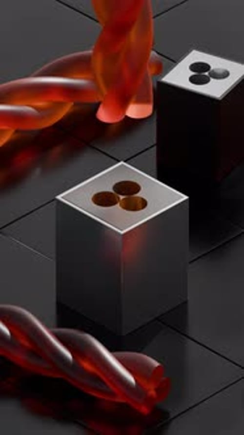 Abstract Fluid Motion of Geometric Forms with Cubes