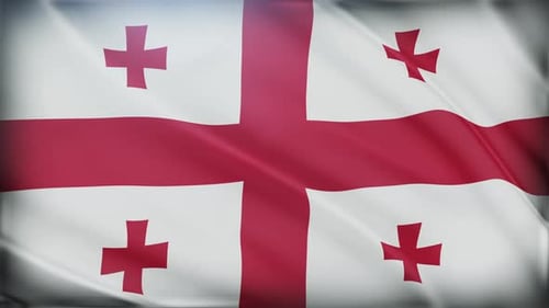 Realistic Waving Georgia National Flag Background Loop