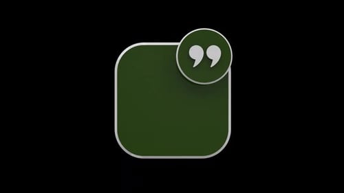 3D TEXT BUBBLE QUOTES ALPHA LOOP GREEN