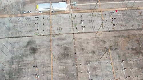 Aerial view of Electrical substation. electric power concept