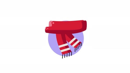 Minimalist Red Scarf Animated Loop