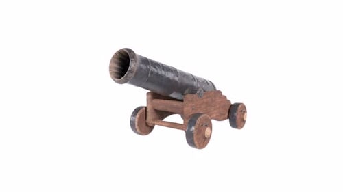Cannon 3d old weapon rotating loop