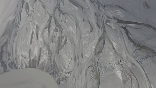 Aerial View Of Glacial Rivers In Iceland - Drone Shot