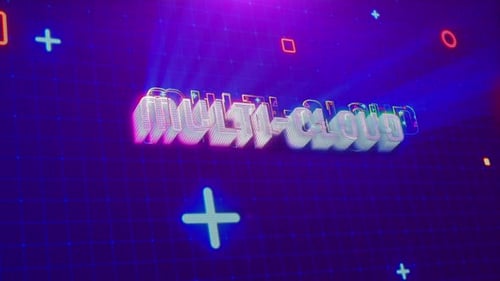 Neon Glitch Text Reveal on Digital Grid