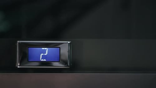 Elevator floor indicator displaying number in modern lift technology