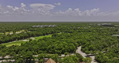 Akumal Mexico Aerial v11 drone flyover Riviera Maya Golf Course capturing beautiful landscape views