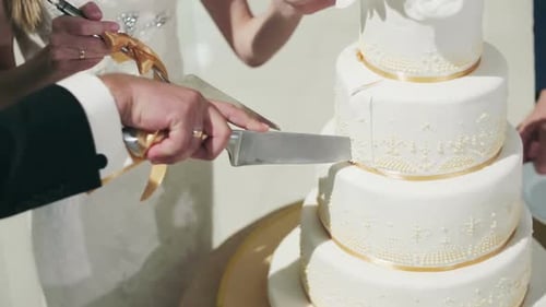 Cutting the Wedding Cake Celebration