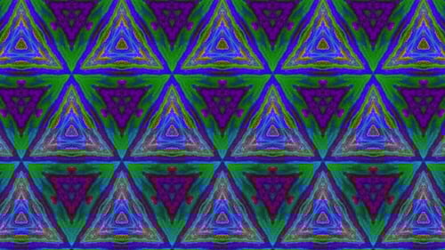 Vibrant Abstract Kaleidoscopic Triangle Pattern Seamless Loop
