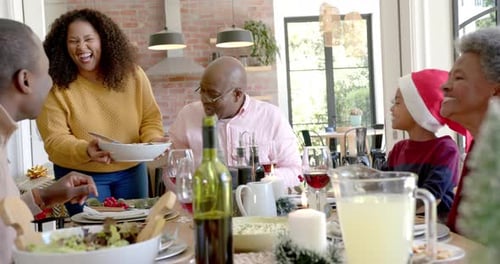 Family Celebrates Together at Festive Holiday Meal