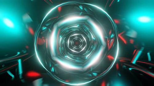 Energetic VJ Loop Pulsating Hypnotically with a Mesmerizing Flashing Neon Background
